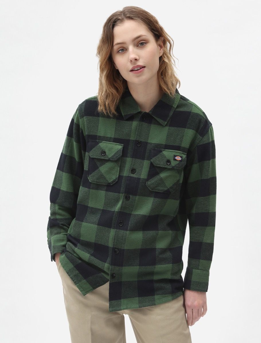 Dickies Unisex New Sacramento Check Shirt DK0A4XDZPG pine green