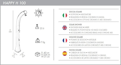 Doccia giardino solare Arkema colore antracite