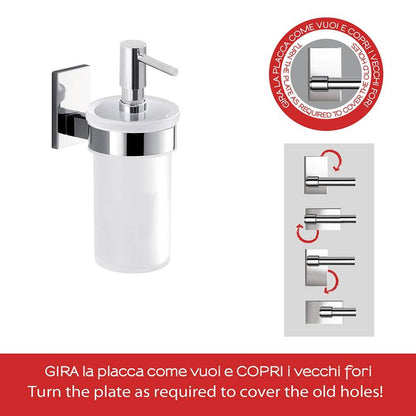 Dosasapone a muro GEDY linea Maine in acciaio Cromato