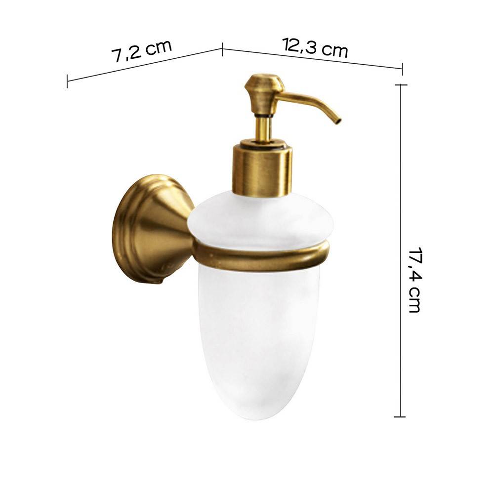 Dosasapone a muro GEDY linea Romance in acciaio con finiture colore Bronzo