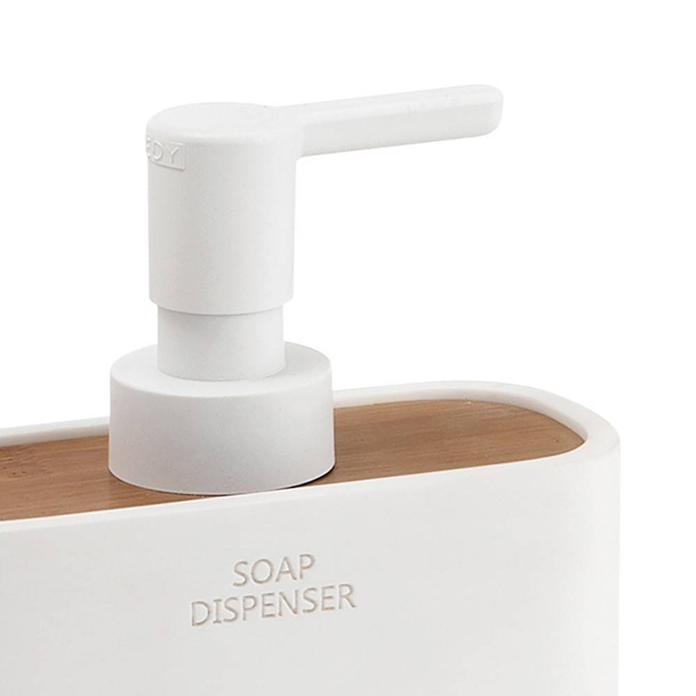 Dosasapone d'appoggio GEDY linea Ninfea in resina e legno Bianco Matt
