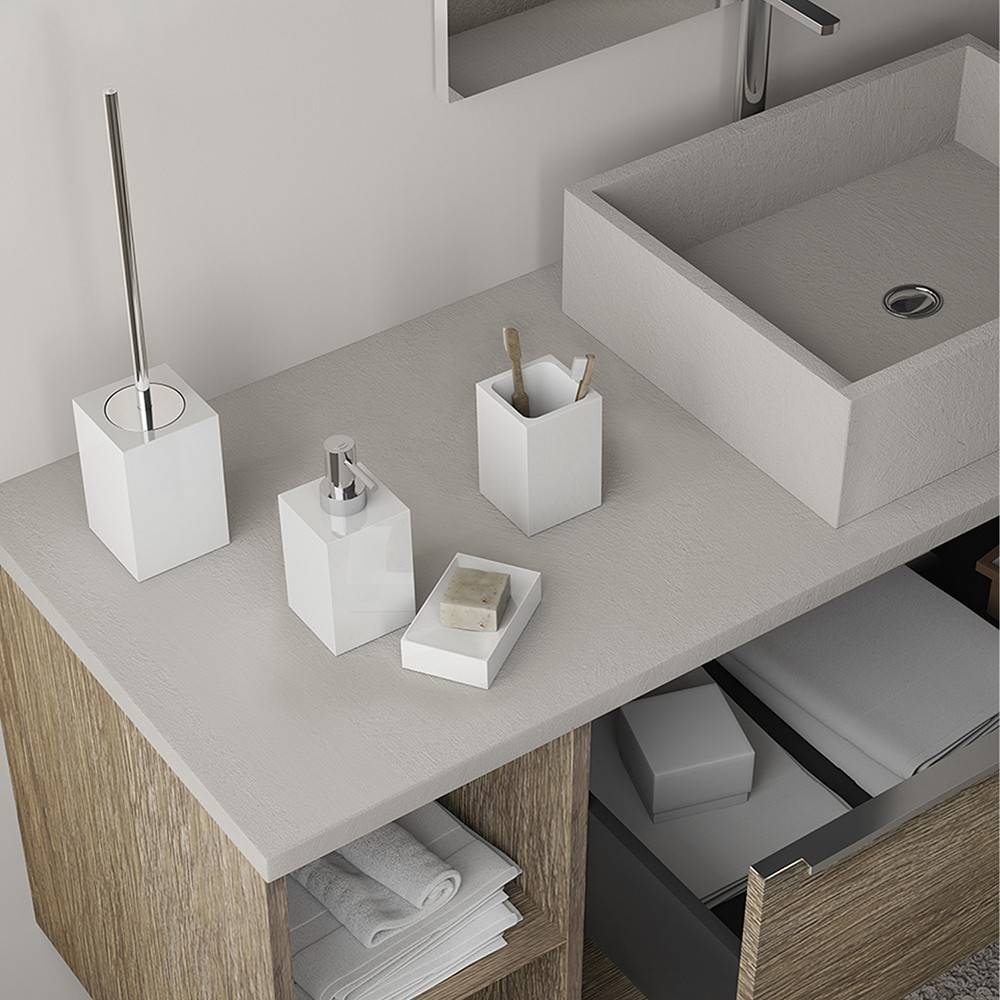 Dosasapone d' appoggio GEDY linea Sofia in resina colore Bianco