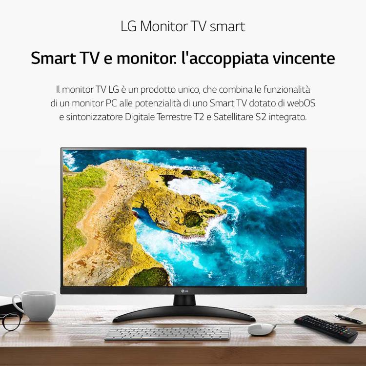 Lg Smart TV 27" LED Full HD Monitor 27Tq615S-Pz Schwarz DVB-T2/S2 Wi-Fi FHD IPS PS5