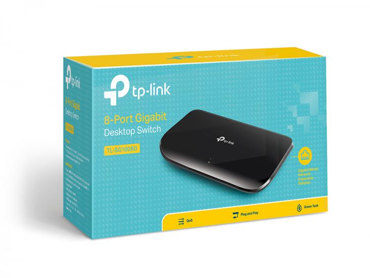 Tp-Link Gigabit Switch 8 Port Netzwerk-Hub Lan 10/100/1000Mbps Tl-Sg1008D Ethernet