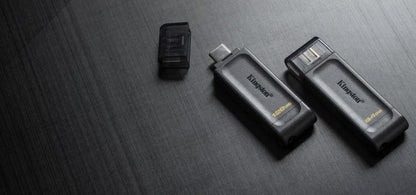 Kingston Pendrive 64GB DataTraveler USB-C 3.2 DT70/64GB Speicherstick Flash Drive Typ C Schwarz