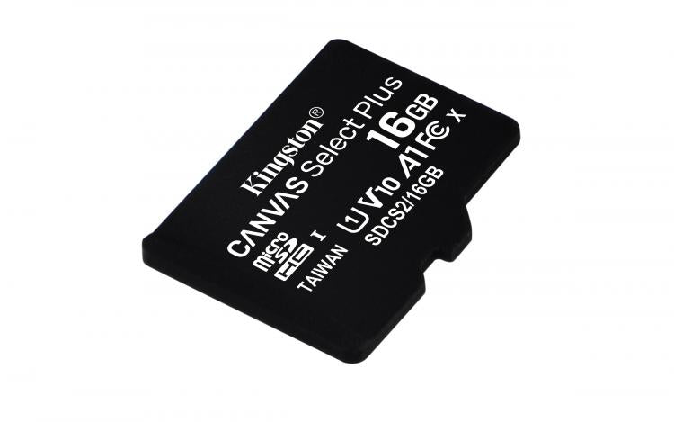 Kingston Micro Sd 16Gb + Adattatore Canvas Plus Sdcs2 Classe 10 100Mb/S