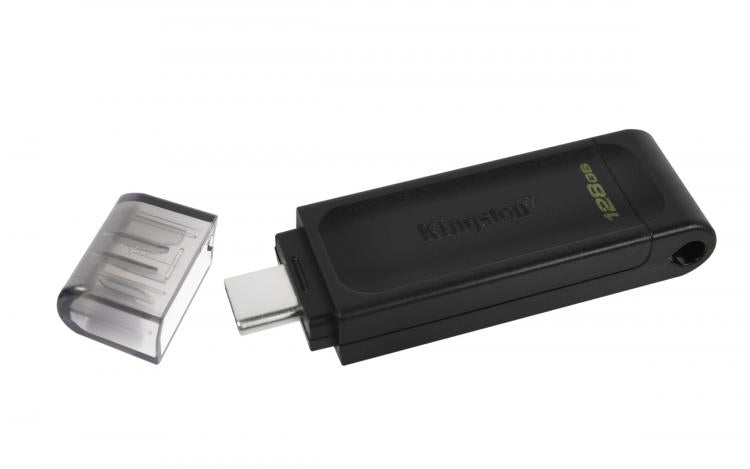 Kingston Pendrive 128GB DataTraveler USB-C 3.2 DT70/128GB Speicherstick Flash Drive Typ C Schwarz