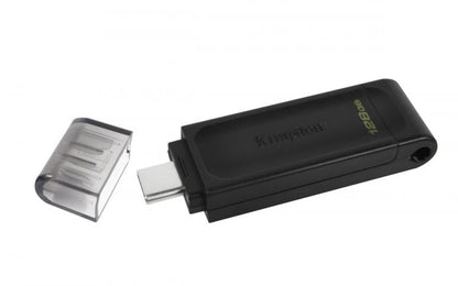 Kingston Pendrive 128GB DataTraveler USB-C 3.2 DT70/128GB Speicherstick Flash Drive Typ C Schwarz