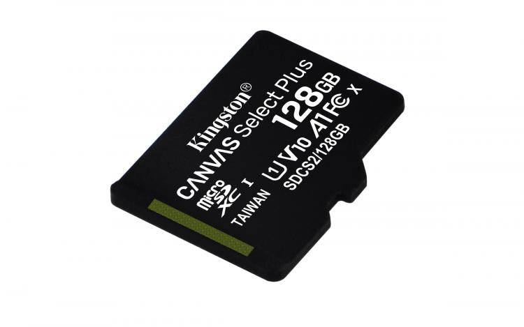 Kingston Micro Sd 128Gb + Adattatore Canvas Plus Sdcs2 Classe 10 100Mb/S