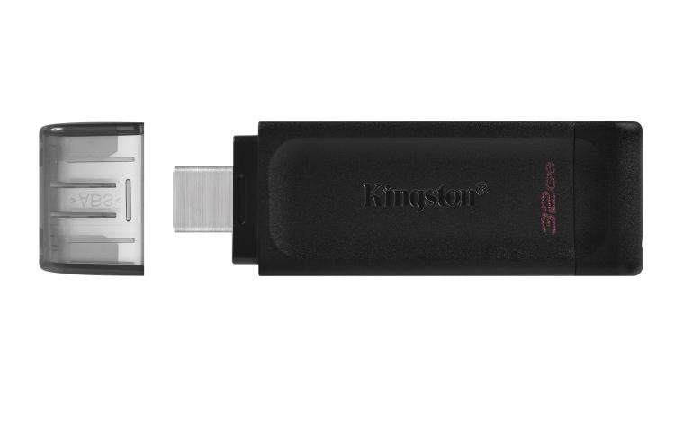 Kingston Pendrive 32GB DataTraveler USB-C 3.2 DT70/32GB Chiavetta Memoria Drive Flash Type C Nero