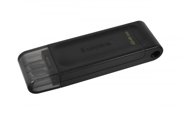 Kingston Pendrive 64GB DataTraveler USB-C 3.2 DT70/64GB Speicherstick Flash Drive Typ C Schwarz