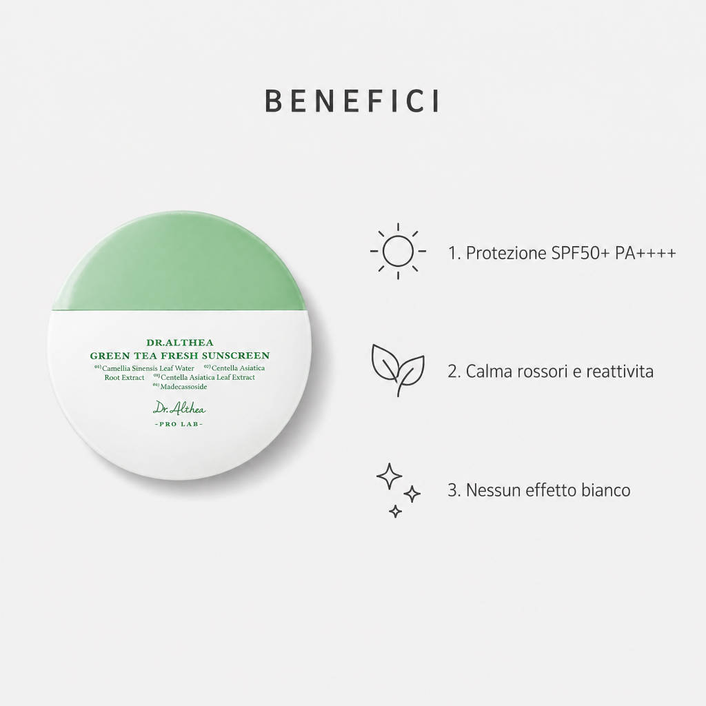 Dr.Althea Green Tea Fresh Sunscreen SPF50+ – Solare Viso 45ml