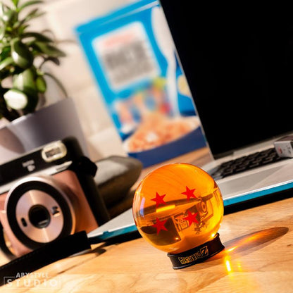 ABYSTYLE DRAGON BALL KRISTALLKUGEL 4 STERNE 75mm + DRAGONBALL-SOCKEL