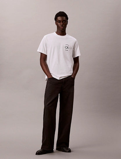 Calvin Klein T-shirt Uomo April Graphic LV04RE825GY AF Bianco Cotone