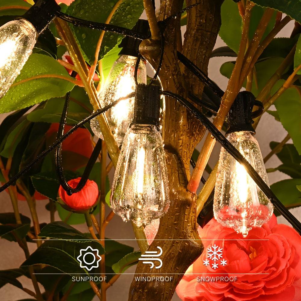 LED-Lichterkette ST38 30,5 m – bruchsichere dimmbare Edison-Glühbirnen für Außen