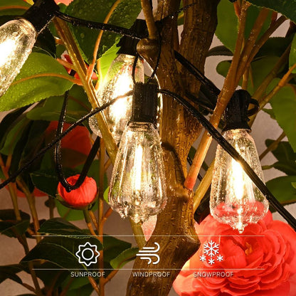LED-Lichterkette ST38 30,5 m – bruchsichere dimmbare Edison-Glühbirnen für Außen