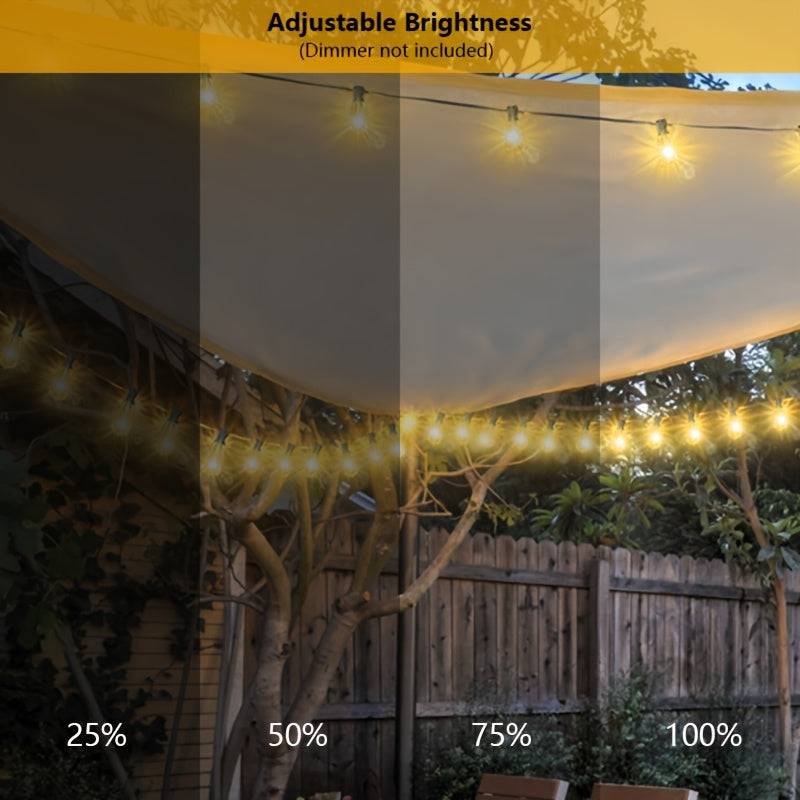 LED-Lichterkette ST38 30,5 m – bruchsichere dimmbare Edison-Glühbirnen für Außen