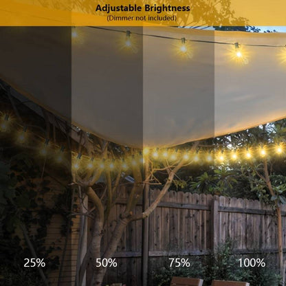 LED-Lichterkette ST38 30,5 m – bruchsichere dimmbare Edison-Glühbirnen für Außen