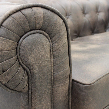 Chesterfield Sofa aus weißem oder braunem Vintage-Kunstleder, 2- oder 3-Sitzer