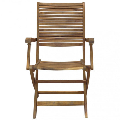 Poltrona Riviera con braccioli - Sedia in legno di Acacia Marrone 55 x 64 x 94 cm H