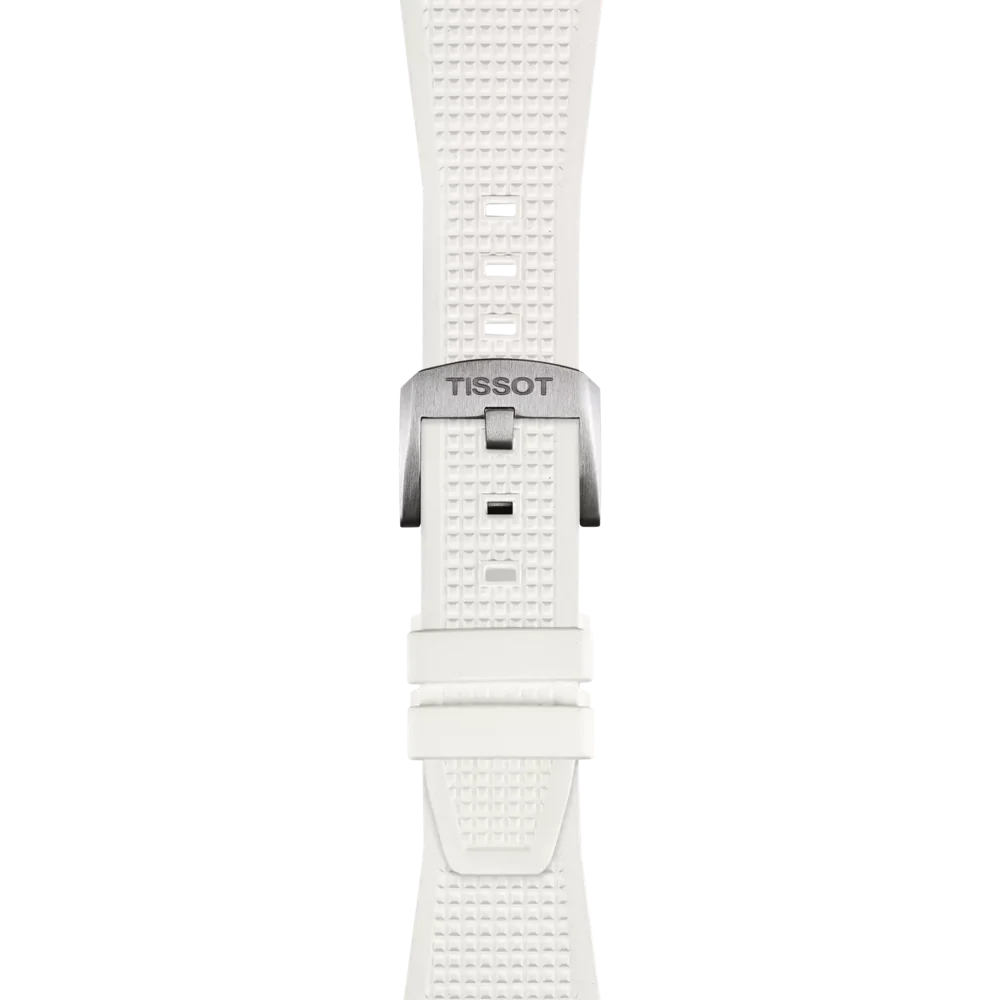 Tissot PRX 40mm Quarz Swiss Made T137.410.17.011.00 Herrenuhr Weißes Zifferblatt Weißes Kautschukarmband