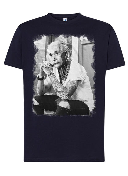 T-Shirt Einstein Genius Tatuato - Cotone Fiammato Unisex