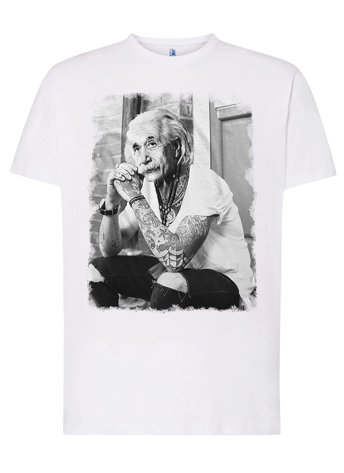 T-Shirt Einstein Genius Tatuato - Cotone Fiammato Unisex