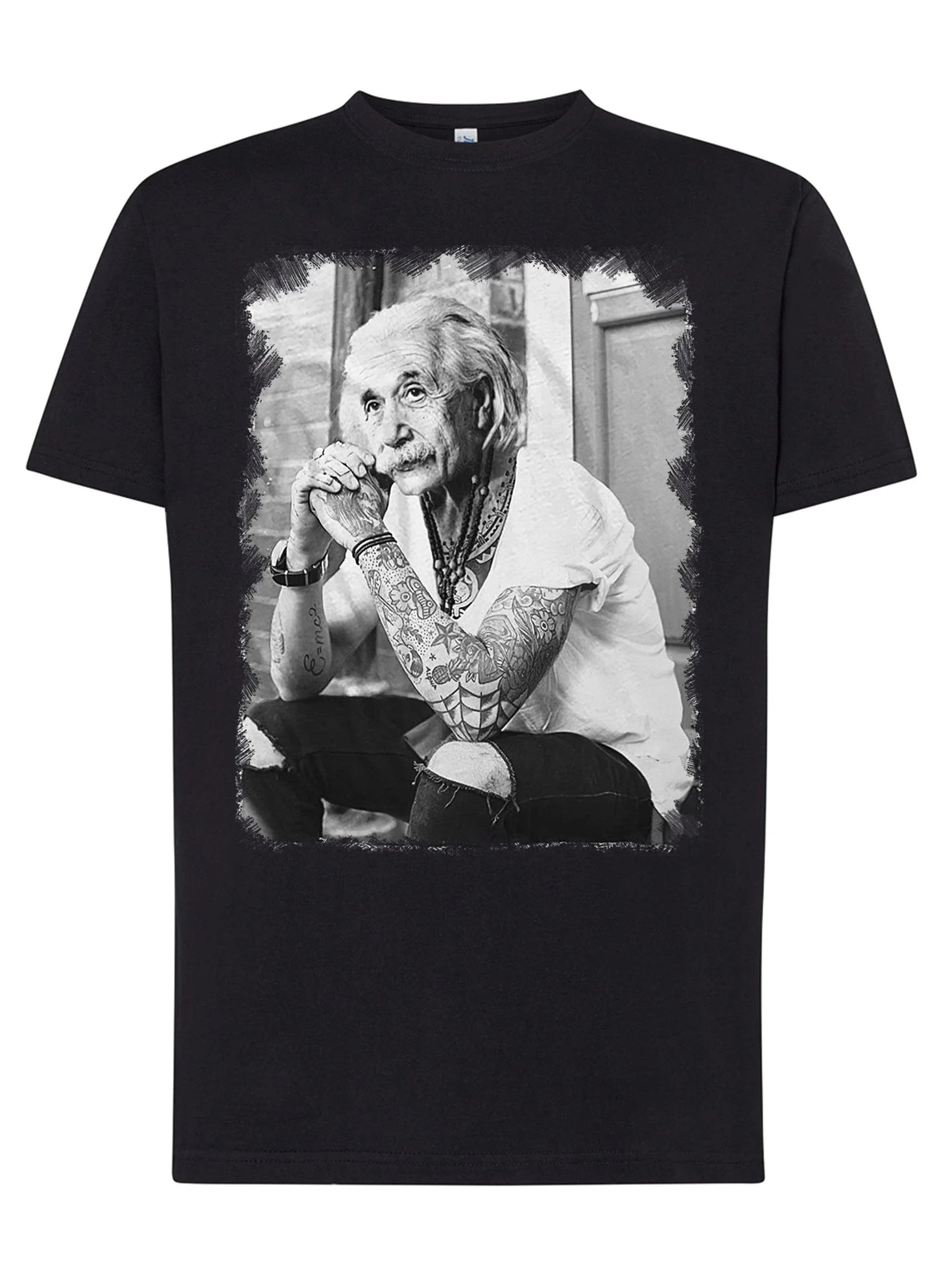 T-Shirt Einstein Genius Tatuato - Cotone Fiammato Unisex