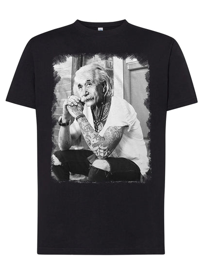 T-Shirt Einstein Genius Tatuato - Cotone Fiammato Unisex
