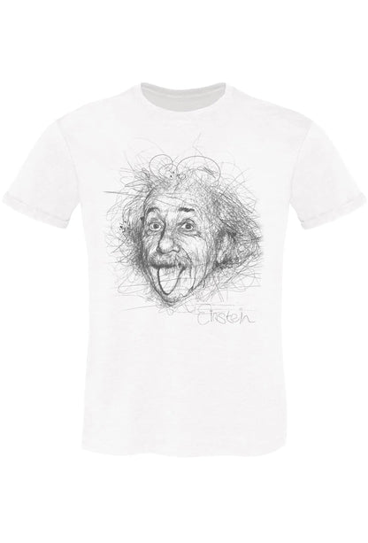 T-Shirt Einstein Tatuato Uomo - Cotone Biologico Fiammato