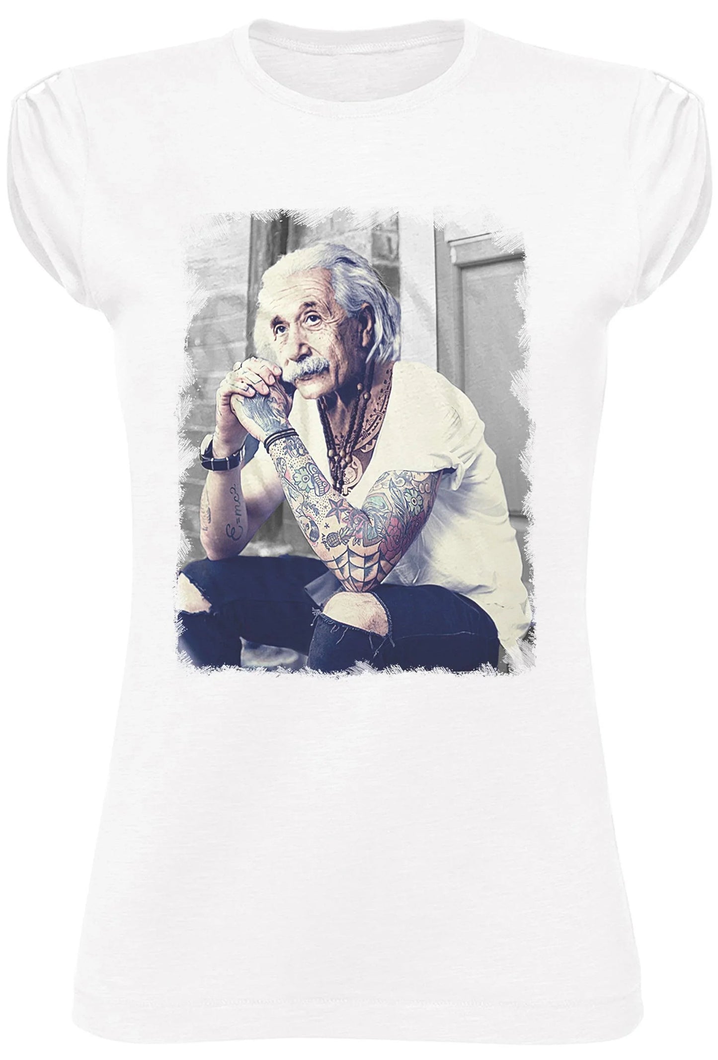 T-Shirt Einstein Tatuato Donna - Cotone Biologico Fiammato