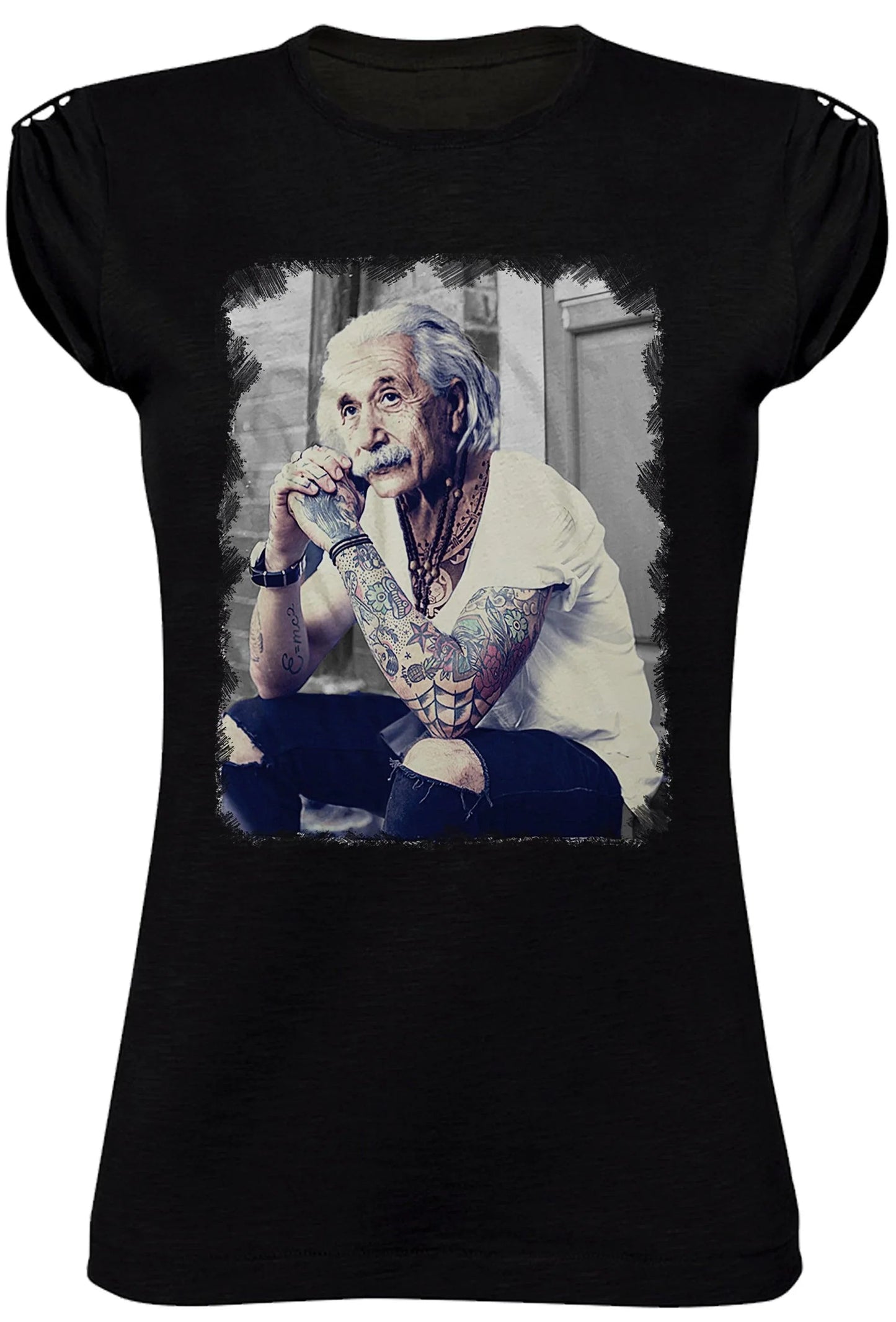 T-Shirt Einstein Tatuato Donna - Cotone Biologico Fiammato