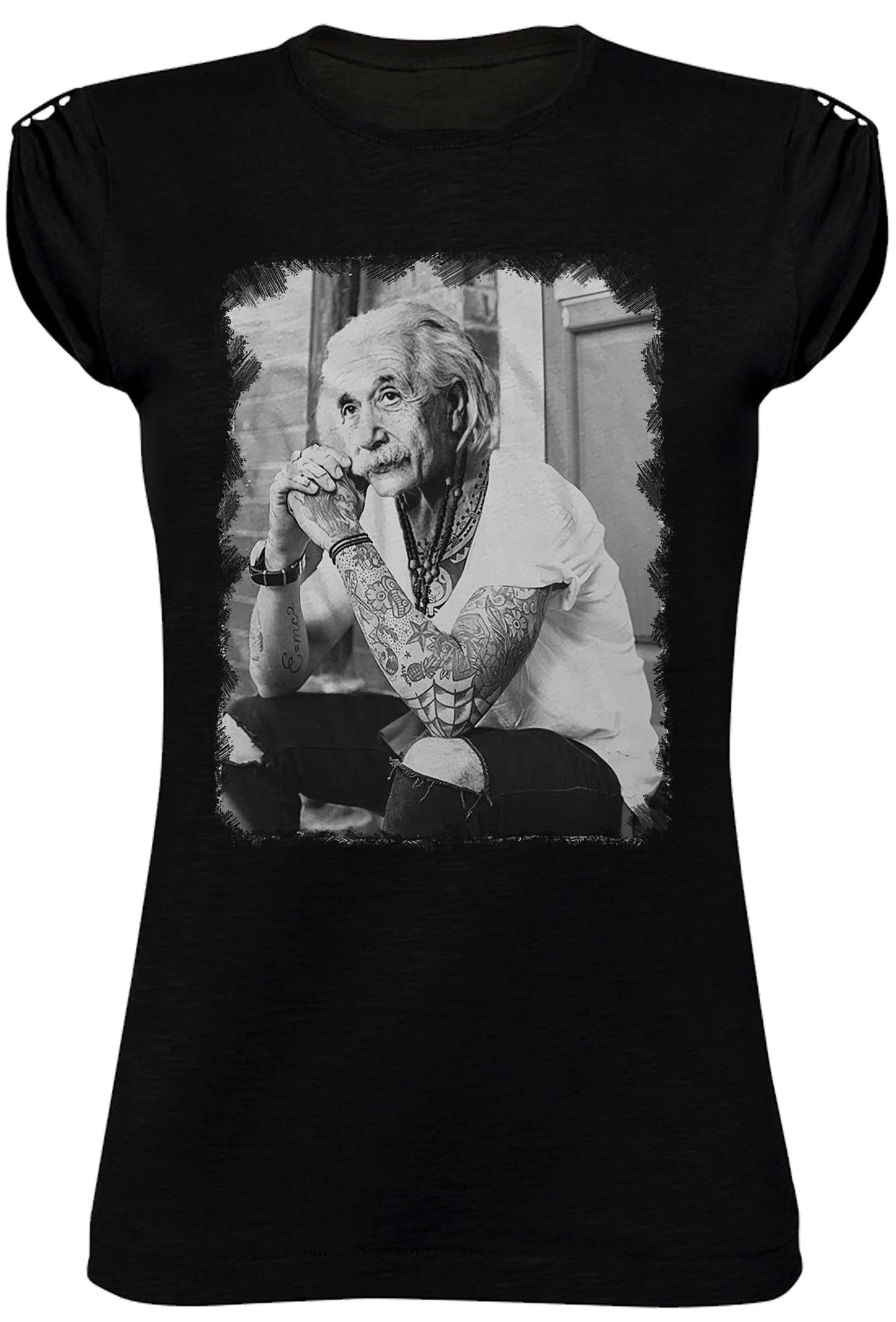 T-Shirt Einstein Tatuato Donna - Cotone Biologico Fiammato