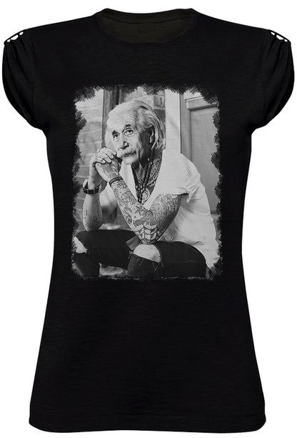 T-Shirt Einstein Tatuato Donna - Cotone Biologico Fiammato