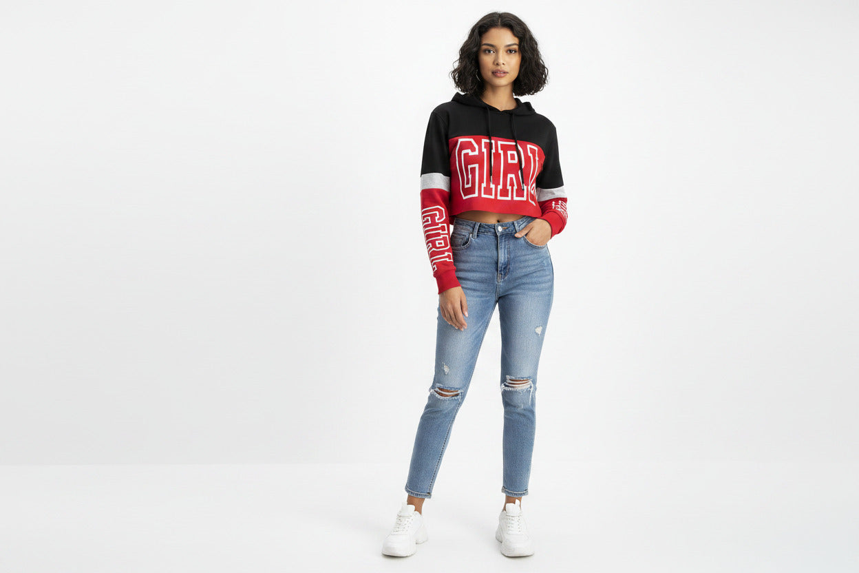 Felpa Donna Girocollo con Cappuccio – Comoda e Casual