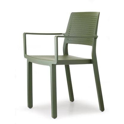Sedia Scab Emi con Braccioli - Design Forato Impilabile per Esterni