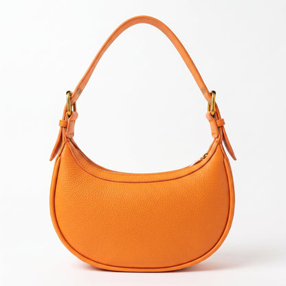 Enrico Coveri Borsa Hobo in Ecopelle Arancione con Dettagli Dorati