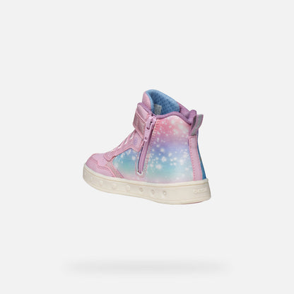 Geox Skylin Disney Frozen - Sneaker Bambina con Luci Rosa
