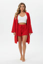 Women's Fuzzy 3-Piece Set with Long Jacket, Shorts, and Camisole