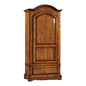 Wardrobe with 1 door, 1 drawer, clothes rail with solid wood pole and MDF with polished walnut finish 96x56x196 H