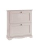 Schuhschrank 2 Klapptüren, „Arte Povera“, Holz, weiß, 79x30x90