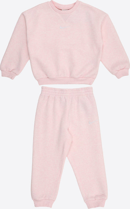 Nike tuta da bimba in cotone felpato con felpa girocollo Essential 66M188-AAR rosa