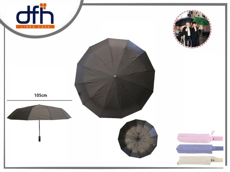 Regenschirm, automatisch, Klappgriff, winddicht, 12K, Ø 105 cm, für Damen und Herren