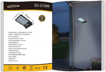 Universum Strahler 48 LED 10W Outdoor Wasserdichte Wandleuchte Solarleuchte