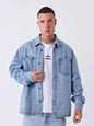 PXP Camicia overshirt in denim con inserti Polaris 2693130 JMC blu