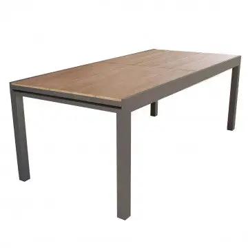 Tavolo allungabile Cayman in Alluminio con Piano in Polywood color Teak