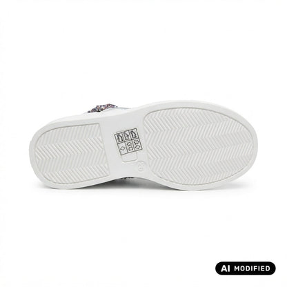 Balducci scarpa sneakers alta con laccio e cerniera da bimba BUTT1972 beige