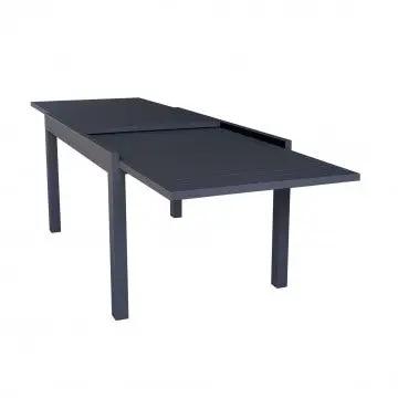 Ausziehbarer Tisch Hawaii aus anthrazitfarbenem Aluminium – 135/270 x 90