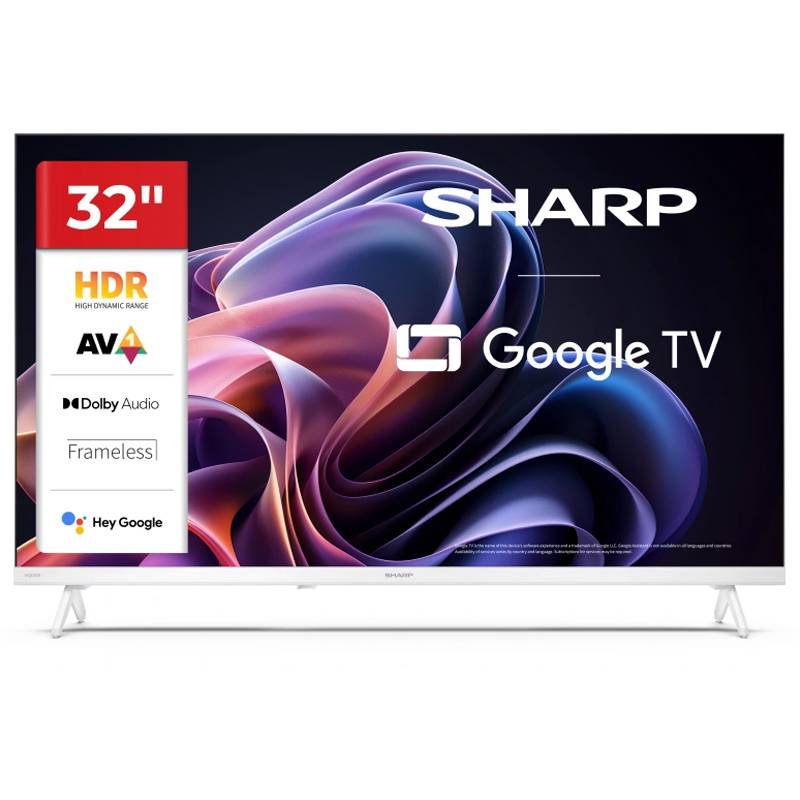 Sharp - Smart Tv 32" Android Led Frameless Hd Wi-Fi Chromecast Bianco - Google TV 32HF2265EW