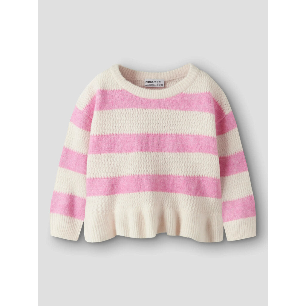 Name It NYLA 13259433 Maglioncino Bambina Bianco Rosa